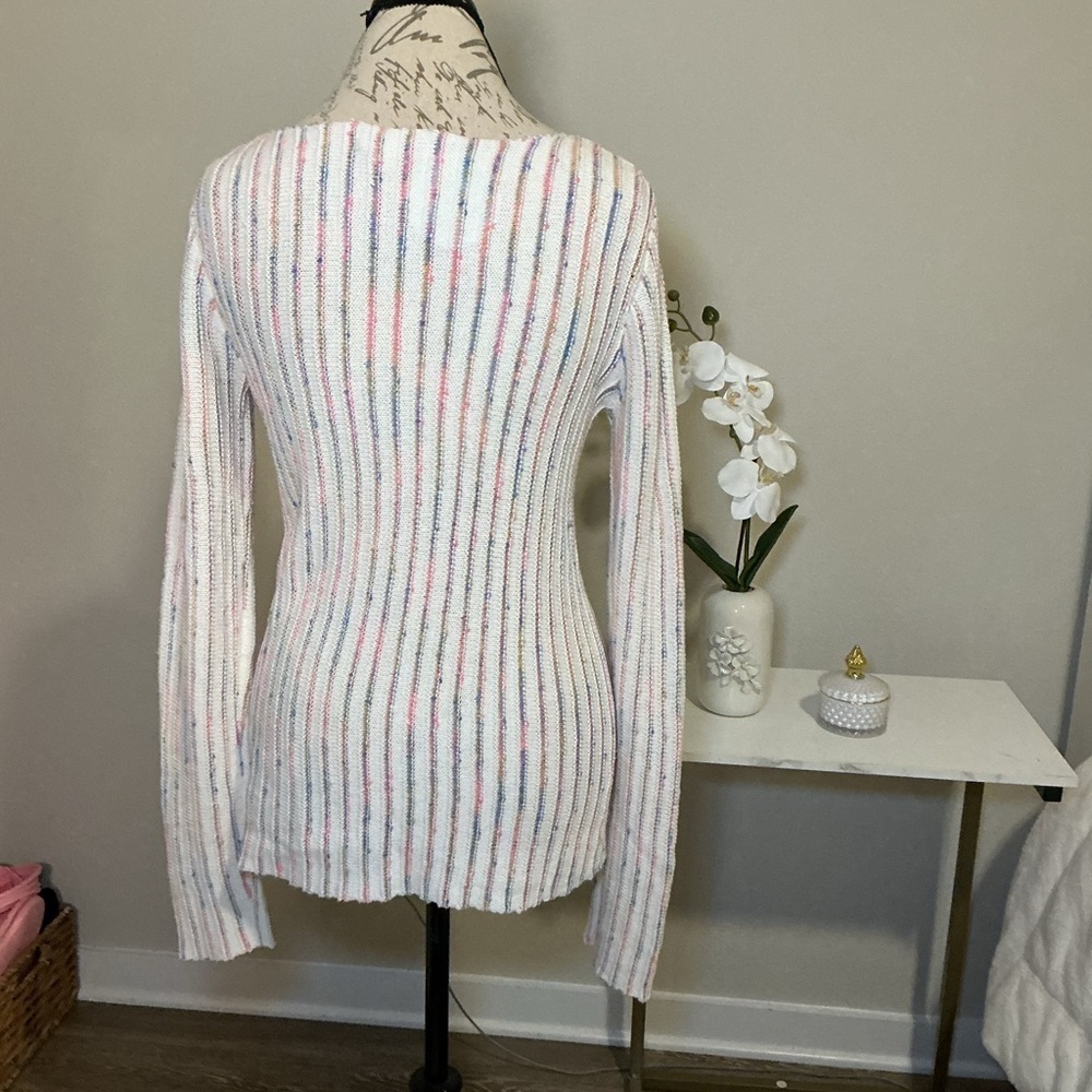 Colorful Striped Ribbed Sweater - Picture 2 of 6